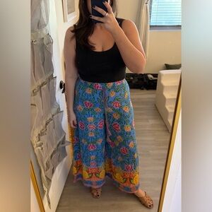 Farm Rio Tropical Print Blue Women's Pants